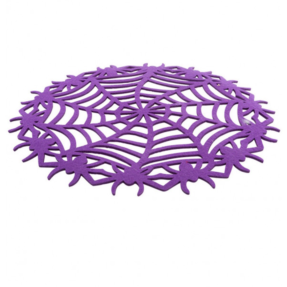 SET DE TABLE FEUTRINE TOILE ARAIGNÉE 38CM VIOLET