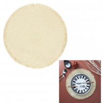 SET DE TABLE ROND 38CM FRANGE BEIGE