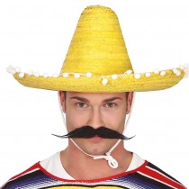 SOMBRERO CHAPEAU DE PAILLE MEXICAIN 45CM JAUNE