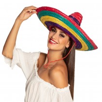 SOMBRERO CHAPEAU PAILLE MEXIQUE 49CM MULTICOLORE