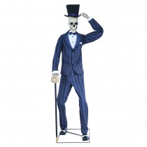 SQUELETTE COSTUME GÉANT SON LUMIÈRE 203CM BLEU