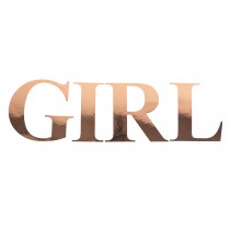 STICKER LETTRES GIRL AUTOCOLLANT 15CM OR ROSE