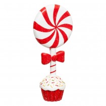 SUCETTE CUPCAKE DÉCO RÉSINE 12X7.5X27.8CM ROUGE