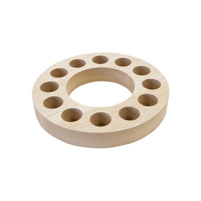SUPPORT BOIS MDF ROND 12 TUBES À ESSAI 18.6X2.5CM