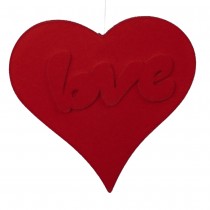 SUSPENSION CŒUR VELOUTÉ LOVE 30CM ROUGE