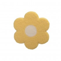 SUSPENSION FLEUR TISSU 40CM JAUNE BLANC