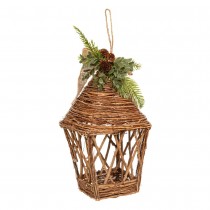 SUSPENSION LANTERNE BRANCHE POMME DE PIN 37CM