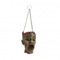 SUSPENSION TÊTE ZOMBIE LATEX 18X17X26CM