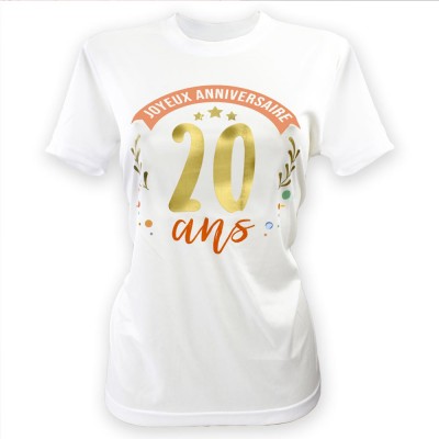 T-SHIRT À DÉDICACER 20ANS ANNIVERSAIRE FEMME L