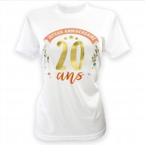 T-SHIRT À DÉDICACER 20ANS ANNIVERSAIRE FEMME L