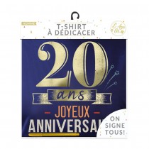 T-SHIRT À DÉDICACER 20ANS ANNIVERSAIRE HOMME XL