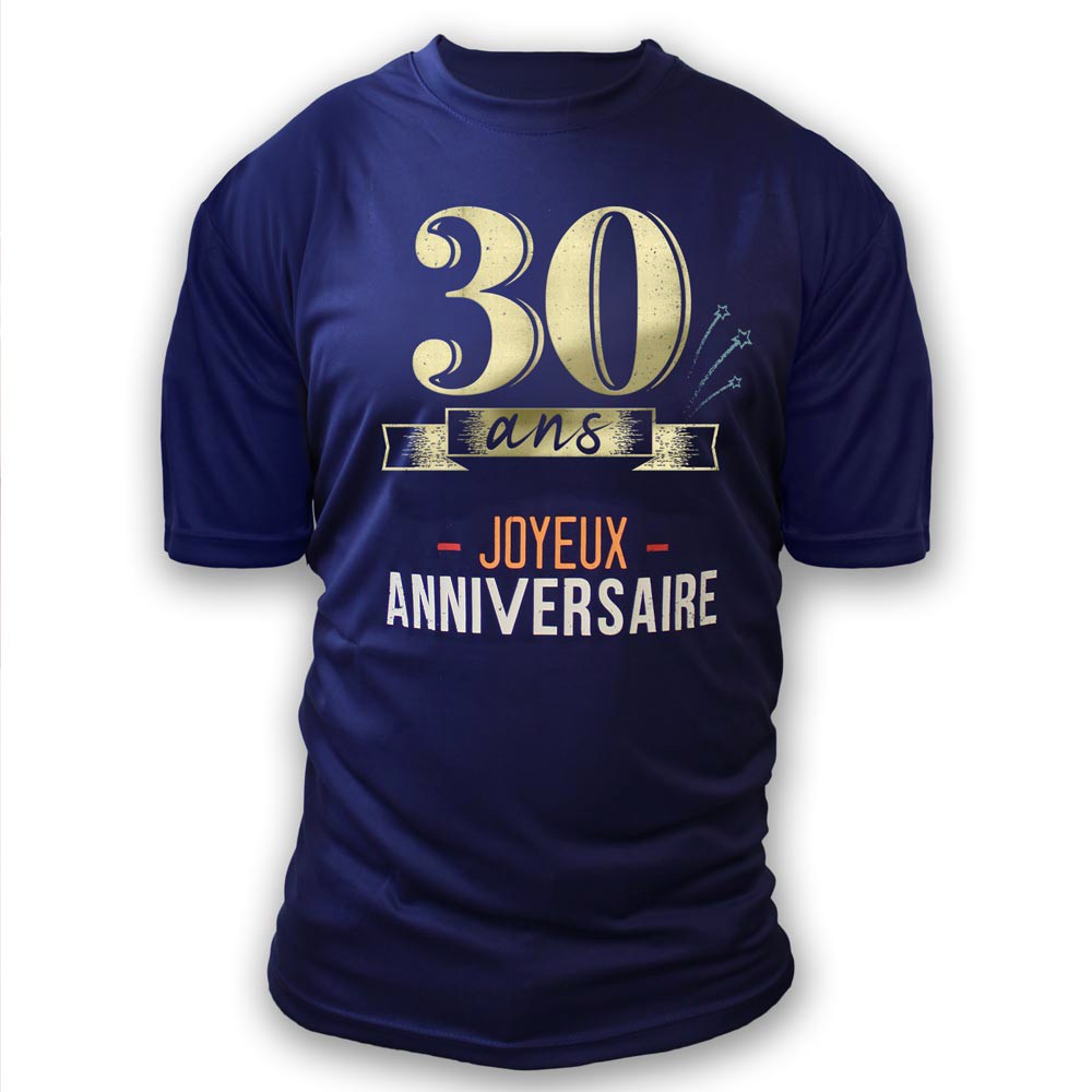 T-SHIRT À DÉDICACER 30ANS ANNIVERSAIRE HOMME XL