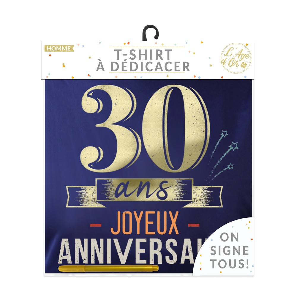 TEE SHIRT ANNIVERSAIRE HOMME - 30AINE