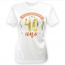 T-SHIRT À DÉDICACER 40ANS ANNIVERSAIRE FEMME L