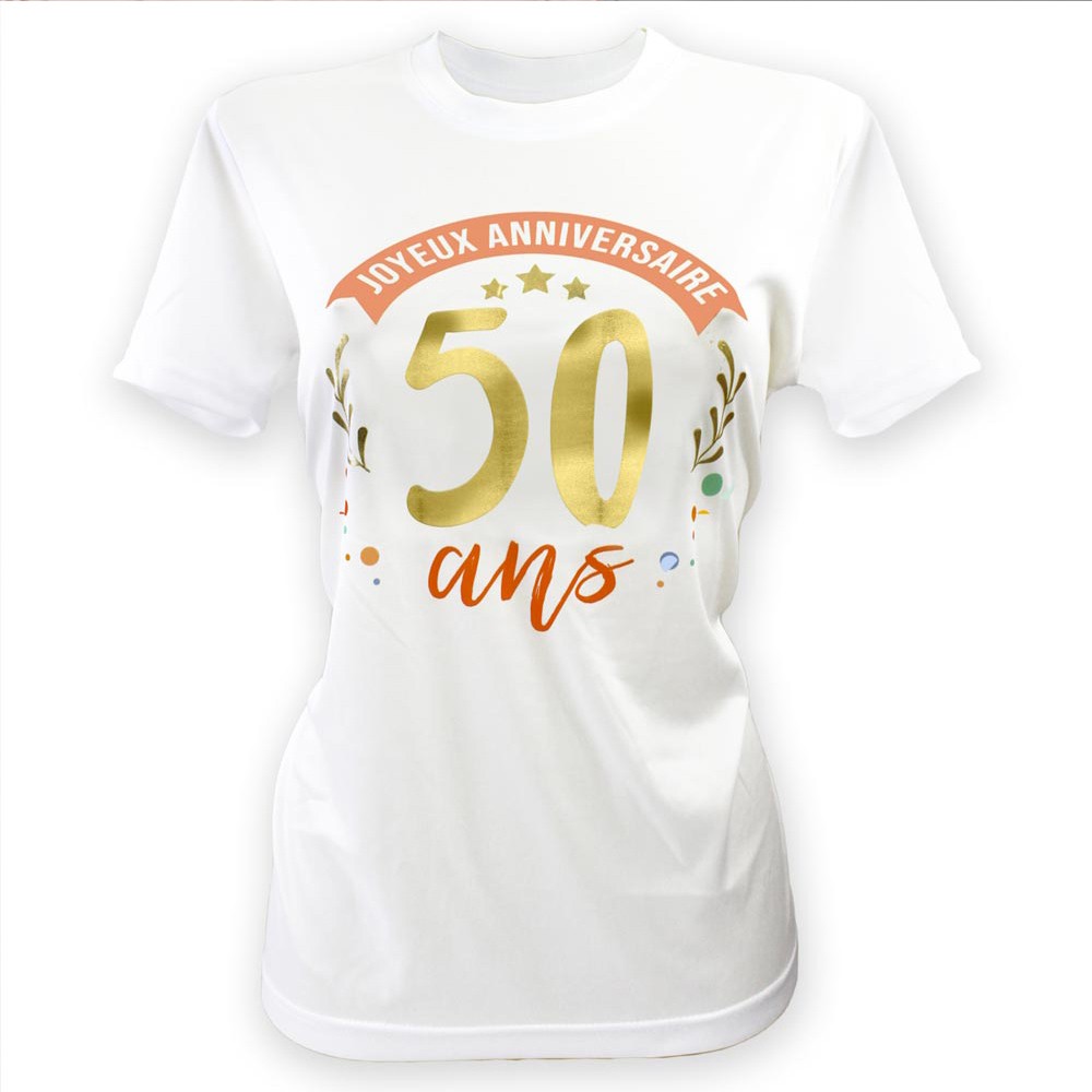 T-SHIRT À DÉDICACER 50ANS ANNIVERSAIRE FEMME L