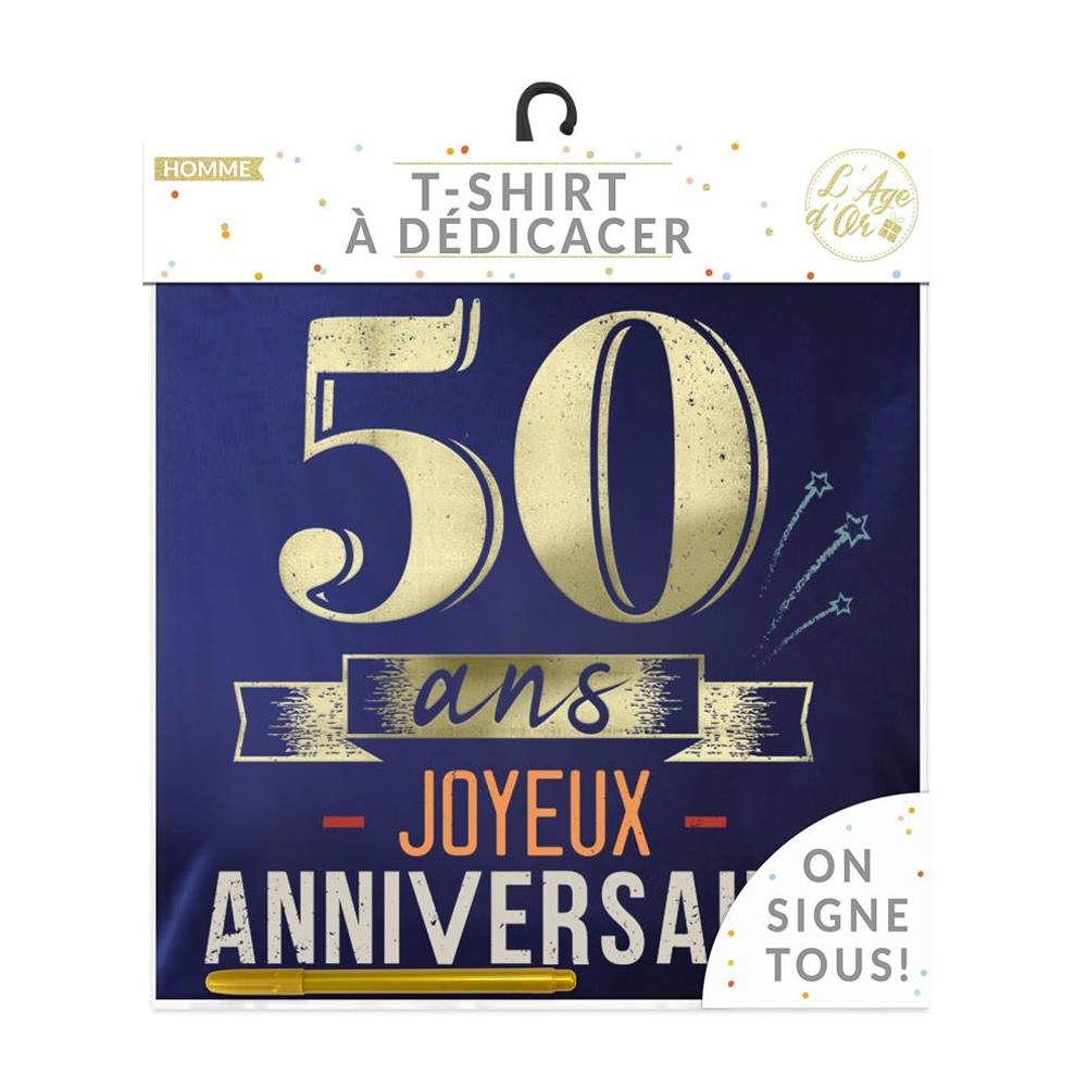 TEE SHIRT ANNIVERSAIRE HOMME - 50AINE