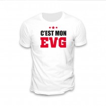 T-SHIRT À DÉDICACER COTON C\'EST MON EVG ADULTE