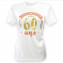 T-SHIRT À DÉDICACER POLYESTER 60ANS FEMME