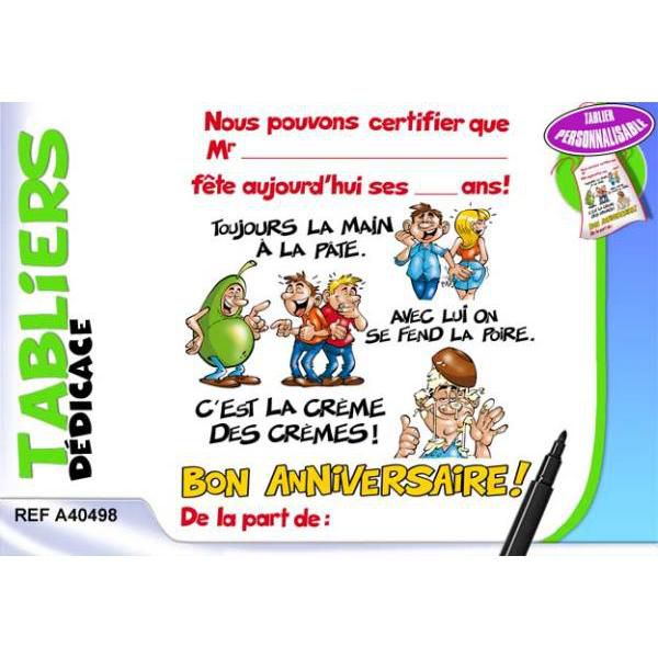 Tablier Bon Anniversaire Homme Tablier Bon Anniversaire Homme
