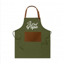 TABLIER DE CUISINE VERT CHEF PAPA