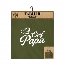TABLIER DE CUISINE VERT CHEF PAPA