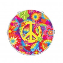 TAMBOURIN PVC HIPPIE PEACE LOVE 17CM MULTICOLORE