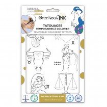 TATOUAGES ÉPHÉMÈRES À COLORIER ZODIAQUE TERRE AIR