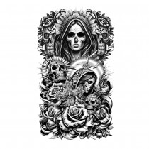 TATOUAGES ÉPHÉMÈRES CATRINA JOUR DES MORTS NOIR