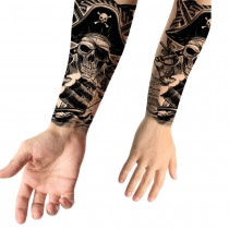 TATOUAGES ÉPHÉMÈRES CRÂNE PIRATE REBELLION 14X30CM