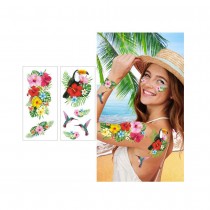 TATOUAGES ÉPHÉMÈRES EXOTIQUE FAUNE FLORE COLORÉ