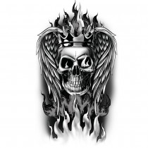 TATOUAGES ÉPHÉMÈRES TÊTE DE MORT COURONNE 14X30CM