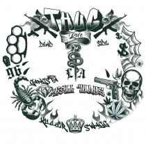 TATOUAGES ÉPHÉMÈRES VOYOU TERREUR GANG ENFER