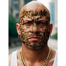 TATOUAGES ÉPHÉMÈRES VOYOU TERREUR GANG ENFER