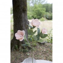 TIGE 3 FLEURS MAGNOLIA ARTIFICIEL 70CM SAUMON