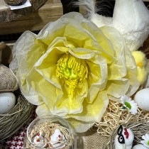 TIGE FLEUR ARTIFICIELLE PAPIER 65CM JAUNE