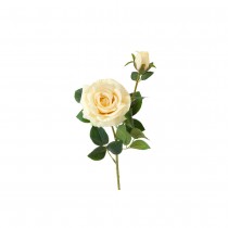 TIGE FLEUR ROSE BOUTON ARTIFICIEL 66CM CRÈME