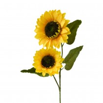 TIGE FLEURS DE TOURNESOL FEUILLES 88CM JAUNE