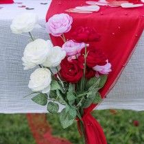 TIGE RENONCULE ARTIFICIELLE 5 TÊTES 80CM ROSE