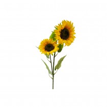 TIGE TOURNESOL ARTIFICIEL 2 TÈTES 85CM JAUNE