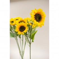 TIGE TOURNESOL ARTIFICIEL 2 TÈTES 85CM JAUNE