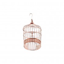 TIRELIRE CAGE OISEAU MÉTAL Ø20CM 31CM ROSE GOLD