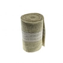 TOILE DE JUTE AVEC DENTELLE 14.5CM*5M