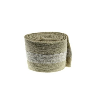 TOILE DE JUTE AVEC DENTELLE 8CMX5M