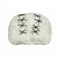 TOILE DÉCO EXTENSIBLE 12 ARAIGNÉES 125G BLANC