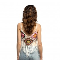 TOP BOHÈME NATURE CROCHETÉ À FRANGES FEMME