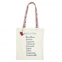 TOTE BAG COTON MERCI ANNÉE 36.5X42CM NATURE