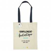 TOTE BAG COTON MERCI MAITRESSE 36.5X42CM NATURE
