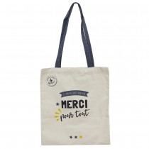 TOTE BAG COTON MERCI MAITRESSE 36.5X42CM NATURE