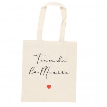 TOTE BAG TEAM MARIÉE EFFET LIN 32X60CM NATURE