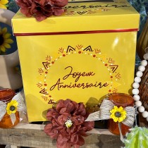 URNE ANNIVERSAIRE BOHÈME SOLEIL INCA 20CM ORANGE